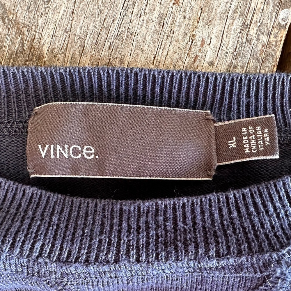 Vince Mens Raglan Sleeve Sweater Blue Crew Neck Cotton Lightweight - Picture 11 of 15
